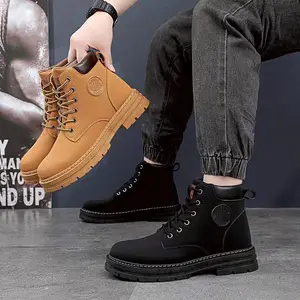 New modern design Nubuck Leather Breathable warm outdoor waterproof Men Martin Boots Shoes