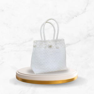 กระเป๋าถือผู้หญิงคุณภาพสูง ผลิตจากวัสดุรีไซเคิล ดีไซน์สานแบบอินโดนีเซีย รุ่น SJB-007 สีขาว ขนาด S - Product Image 3