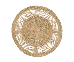 Wholesale Braided Seagrass Placemat Custom Boho <b>Place</b> <b>Mats</b> Round <b>Woven</b> Placemats for Dining Table - Product Image 1