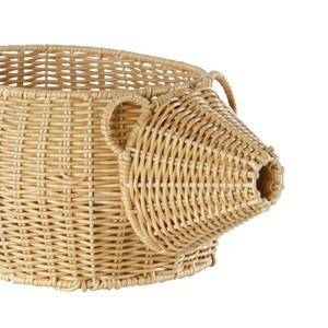 Panier de rangement écologique fait à la main pour enfants, hérisson, en osier et en rotin, organisateur de chambre d'enfant avec jouet animal, décoration de chambre pour enfants - Product Image 2