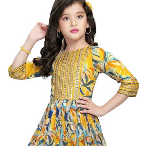 2025 más tendencia secuencia trabajo Color brillante enorme estilo patrón largo bebé niña diseño elegante vestidos de fiesta para la venta - Product Image 1