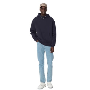 Sweat-shirt à capuche en polaire pour homme, couleur unie, bleu marine, Hip Hop, Streetwear de marque - Product Image 4