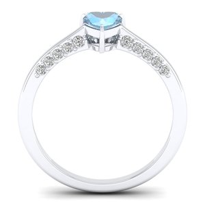 Nouvelle arrivée REYES, bagues de fiançailles en argent sterling 925 avec moissanite, forme de cœur, 0,5 carat, pierre précieuse aquamarine, bagues solitaires fines - Product Image 4