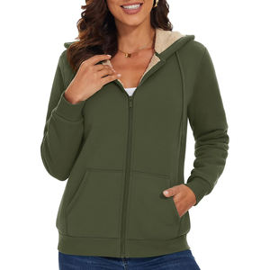 Vestes d'hiver en polaire Sherpa pour femmes Pull à capuche d'hiver à manches longues Vestes d'hiver en polaire Sherpa imprimées sur mesure pour femmes - Product Image 5