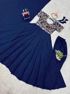 ชุดปาร์ตี้ที่สวยงามสวม-pent และ dupatta กับด้ายกับลำดับการทำงาน - Product Image 4