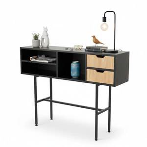 Modern Luxury Minimalist <b>Mirrored</b> Console <b>Table</b> 120x30x85cm Rubber Wood with Iron Legs for Living Room - Product Image 1