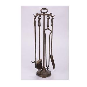 Elegant <b>fire</b> <b>tool</b> set in polished brass with curved design and strong build crafted for classic decor or winter gatherings - Product Image 3