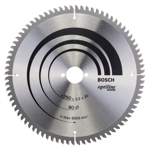 BOSCH Carbide-Tipped Circular <b>Saw</b> Blade 250mm Outer Diameter 80 Teeth 30mm Bore 3.2mm Kerf - Product Image 3
