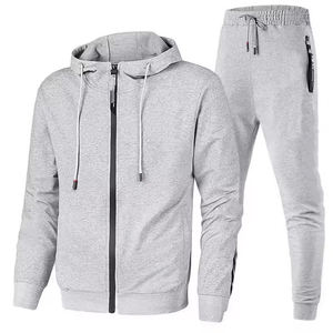 Ensemble de survêtement unisexe en molleton épais 380g avec sweat à capuche zippé oversize et pantalon de jogging droit à jambe large, couleur unie - Product Image 4