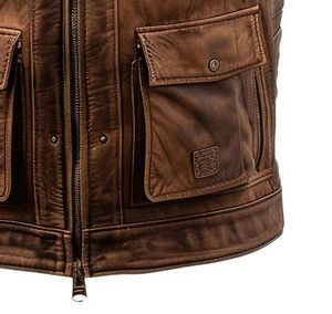 Chaleco de Cuero para Hombre, Hecho a Medida, de Piel de Vaca, Corte Ajustado, Hecho con el Mejor Material, Transpirable, en Existencia - Product Image 5