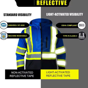 Sweat à capuche de sécurité respirant et imperméable de haute qualité à prix abordable, en coton durable, haute visibilité, pour la vente en ligne - Product Image 2