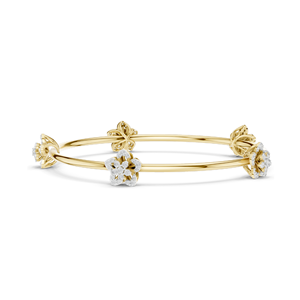 กำไลข้อมือเพชรแล็บทรงดอกไม้ 1.04 กะรัต เจียระไนแบบบริลเลียนท์ ทอง 18KT, 14KT, 10KT และเงิน 925  มีตัวเลือกสีโรสโกลด์, เยลโลว์โกลด์, ไวท์โกลด์ - Product Image 3