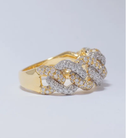 Chaîne Hip Hop Unisexe en Argent Sterling Plaqué Or et Argent, Style Maillons Cubains Sertis de Diamants, Bijou de Luxe Certifié IGI