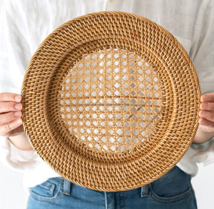 Manteles Individuales de ratán Natural para el día de la madre, mantel de comedor hecho a mano, 100% Natural, respetuoso con el medio ambiente, 33cm, nuevo diseño - Product Image 1