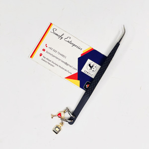 Pinzas Curvas Profesionales de Acero Inoxidable para Extensión de Pestañas, Punta Suave, Negro Plateado, Marca Privada, Sostenible - Product Image 4