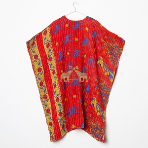 Kaftans Kantha amples en coton naturel, imprimés au bloc, écologiques, respirants, longueur genou, pour la plage, vente en gros, assortiment - Product Image 3