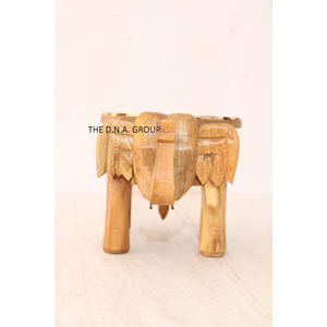 Elefante de madera de alta calidad con incrustaciones de hueso, mesa de elefante, taburete de elefante, artesanía india - Product Image 5