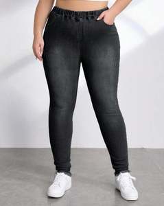 Vente flash Jeans en denim pour femmes sur mesure Pantalons en denim élastiques à la taille Jeans noirs pour femmes Coupe ajustée en denim pour femmes - Product Image 3