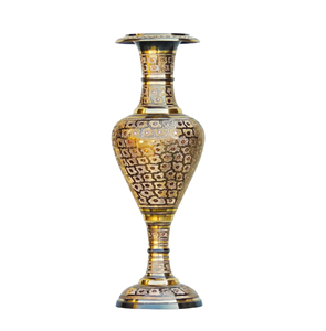 แจกันดอกไม้ทองเหลืองสีทองของเก่าทรงกลมทำจากทองเหลืองงานฝีมือตามธรรมชาติ - Product Image 1