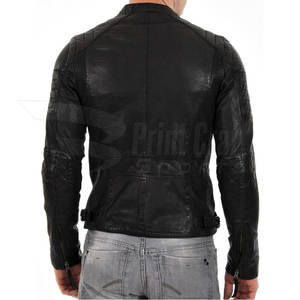 Chaqueta de Cuero para Hombre, Color Sólido, Gran Venta, Material Duradero, Cuello Alto, Chaqueta de Cuero de Invierno para Hombre - Product Image 2