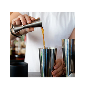 จิ๊กเกอร์ผสมไวน์ถ้วยออนซ์สองชั้นทำจากสแตนเลสสตีลแหวนทองคำ - Product Image 6