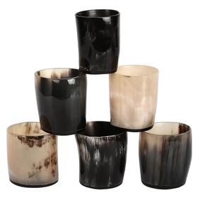 Verre en corne naturelle sculpté à la main personnalisé de haute qualité en gros pour le vin bière eau maison Restaurant hôtel inspiré de l'Inde - Product Image 3
