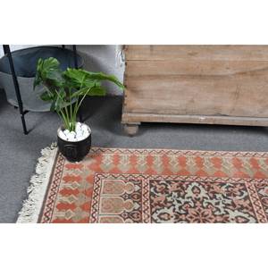 Alfombra turca Vintage clásica naranja Beige 3,3X4,9 pies Patchwork Alfombra de lana respaldo de látex para decoraciones de sala de estar - Product Image 5