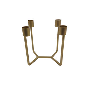 Portavelas de Adviento de Metal de hierro de diseño elegante acabado de melocotón para el hogar evento de Navidad fiesta iluminación decorativa personalizada a granel - Product Image 5