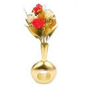 <b>Gold</b> Finished Flower <b>Vase</b> Table Top Decoration Living Room Flower Metal <b>Vase</b> Traditional Metal Flower <b>Vase</b> - Product Image 1