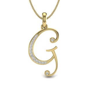 Ishi เพชร14K ทองตัวอักษร G ห้องปฏิบัติการปลูกจี้เพชร - Product Image 1