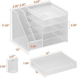 Bán Buôn Kim Loại Lưới Văn Phòng Tổ Chức Giá Máy Tính Để Bàn Tài Liệu Tập Tin Lưu Trữ Với Chủ Bút Cho Nhà/Văn Phòng & Phòng Khách - Product Image 2