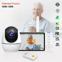 Monitor Inalámbrico para Personas Mayores con WiFi de 5.0 Pulgadas y Video 1080P, Botón de Emergencia SOS, Control Remoto por Aplicación, Cámara Panorámica/Inclinable de 2.4GHz FHSS, ABM520S