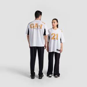Champions Choice Breathable Jersey Set (White) <b>Polyester</b> Short Sleeves XL Sublimation Printed <b>Shirts</b> Tops Plain Number Shorts - Product Image 1