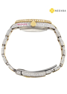 Green Sunburst Dial Moissanite Reloj analógico para la elegancia diaria-Reloj totalmente manual a precio razonable por vendedor indio - Product Image 4