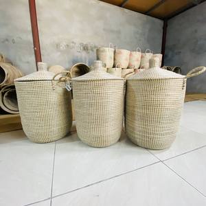 Panier de rangement pour linge en herbe de mer de haute qualité avec couvercle, fabricant vietnamien - Product Image 4