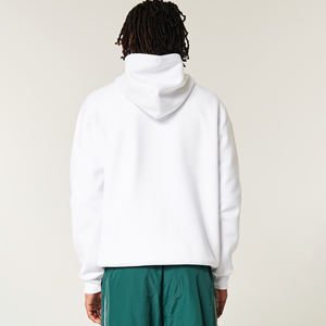 Ropa de calle al por mayor, sudadera de algodón orgánico 100% con logotipo liso para hombre, Sudadera con capucha Unisex de gran tamaño de lana en blanco para hombre, Jersey - Product Image 2