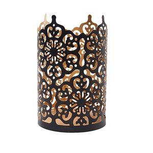 Stylish Iron Votive <b>Candle</b> Medium Size Unique Design <b>Black</b> Color Plant Design <b>Candle</b> Holder Modern Home Decor - Product Image 1