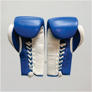Gants de boxe à lacets en cuir métallisé brillant Vente en gros Conception de logo personnalisé Gants de boxe gagnants de compétition de qualité supérieure - Product Image 2