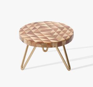 Madera rústica con soporte de metal Soporte de pastel de una sola lágrima Diseño único para utensilios de cocina para el hogar Plato de pastel de alta calidad para decorar - Product Image 2