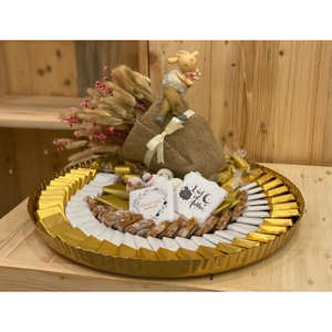 Elegant Latest Design <b>Ramadan</b> Decor <b>Chocolate</b> Serving Tray High Quality Stainless Steel With Leaf Designer Handle Tray - Product Image 3