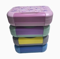 Boîte à lunch portable en ABS épaissi pour étudiants et enfants, avec compartiments, une poignée pratique et compatible micro-ondes
