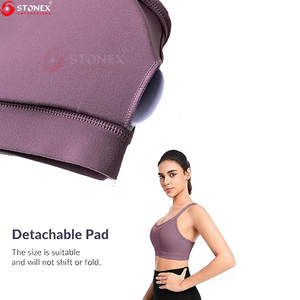 Vente en gros Soutien-gorge de sport à soutien élevé pour femmes Coussinets amovibles Matériau Spandex/Nylon Confortable Nouveau design Couleur unique pour le yoga - Product Image 6