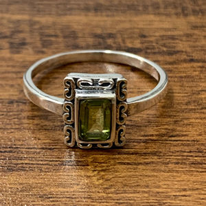 2.6 Grams <b>Peridot</b> Gemstone <b>Ring</b> 14K Yellow Gold Cut Stone Statement Style for Everyday Wear Wedding Gold Plated Number Pattern - Product Image 1