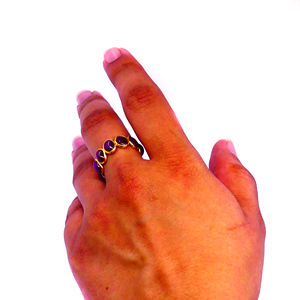 Anillo Ajustable de Plata de Ley 925 Sólida para Mujer, Chapado en Oro, con Gema de Amatista, Estilo Vintage, para Aniversario o Boda - Product Image 6