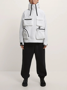 Veste coupe-vent imperméable à capuche en toile de polyester/nylon personnalisée, écologique, à séchage rapide, pour la randonnée en plein air, pour hommes - Product Image 2