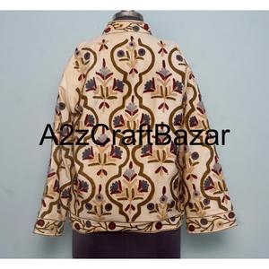 Veste en velours matelassée faite à la main pour femmes, best-seller, avec broderie florale, pour les vêtements ethniques, l'hiver et les occasions festives - Product Image 5