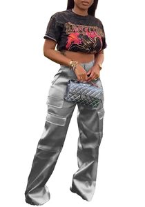 Newest Amazing girls wear Cargo <b>Pants</b> <b>Ladies</b> Casual Trouser Woman Clothes <b>Pants</b> Women High Waisted Trousers with Pocket - Product Image 3