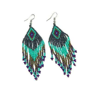 Haute couture en gros fait à la main au crochet perle de rocaille mode multicolore boucles d'oreilles bijoux artificiels pour femmes boucles d'oreilles - Product Image 5