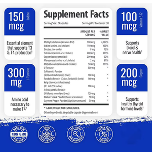 Complément Naturel de Soutien Thyroïdien pour la Gestion du Poids et le Métabolisme – Capsules Stimulantes du Métabolisme – Fabrication en Marque Blanche - Product Image 2