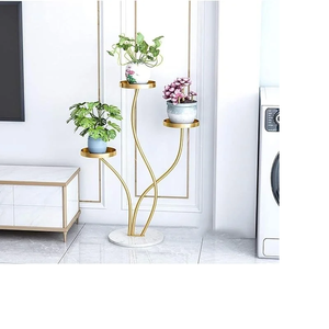 Soporte de planta de Metal alto moderno Phooldaan náutico maceta de esquina de 3 niveles para interiores en decoración dorada para el hogar y el jardín para regalo de boda - Product Image 6
